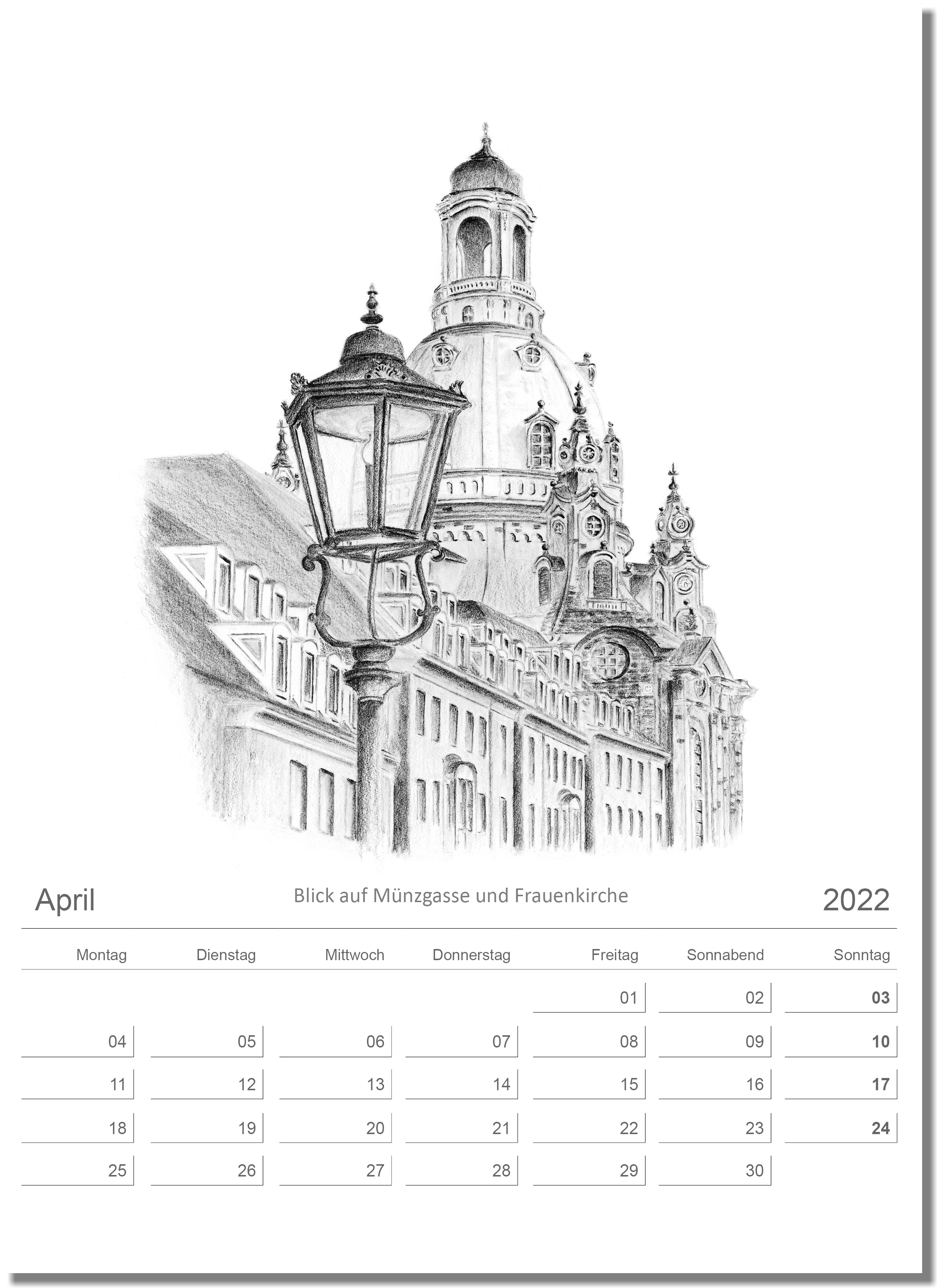 Kalender Dresden April 2022